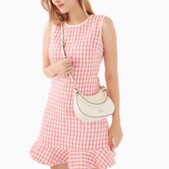 ♠️Kate Spade Staci Saffiano Small Half Moon Shoulder Crossbody Bag, Chalk Pink - Picture 10 of 10